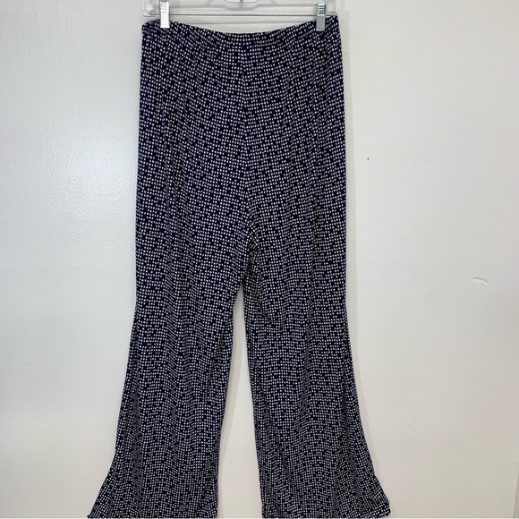Chico 2 Pants Large Easywear Wide Leg  Pull On Navy White Abstract Boho Travel - Picture 4 of 10